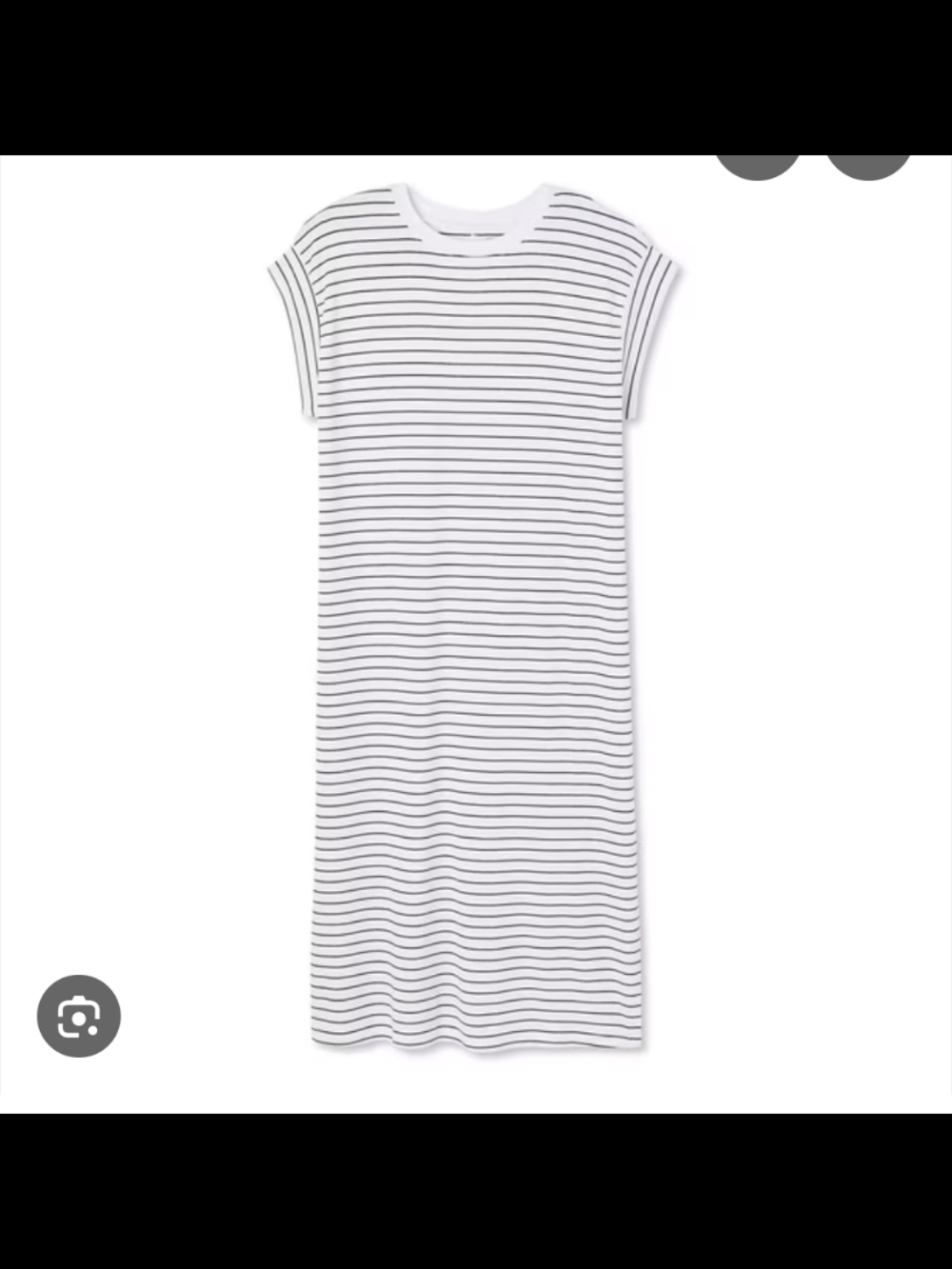 a new day White and Black Striped Midi T-Shirt Dress